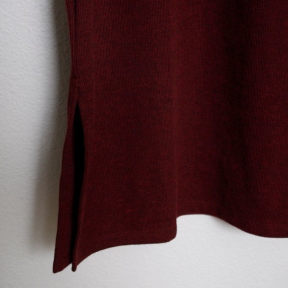 NWT Madewell Long Sleeve Henley Midi Dress Small Heather Rusted Red - Picture 6 of 9